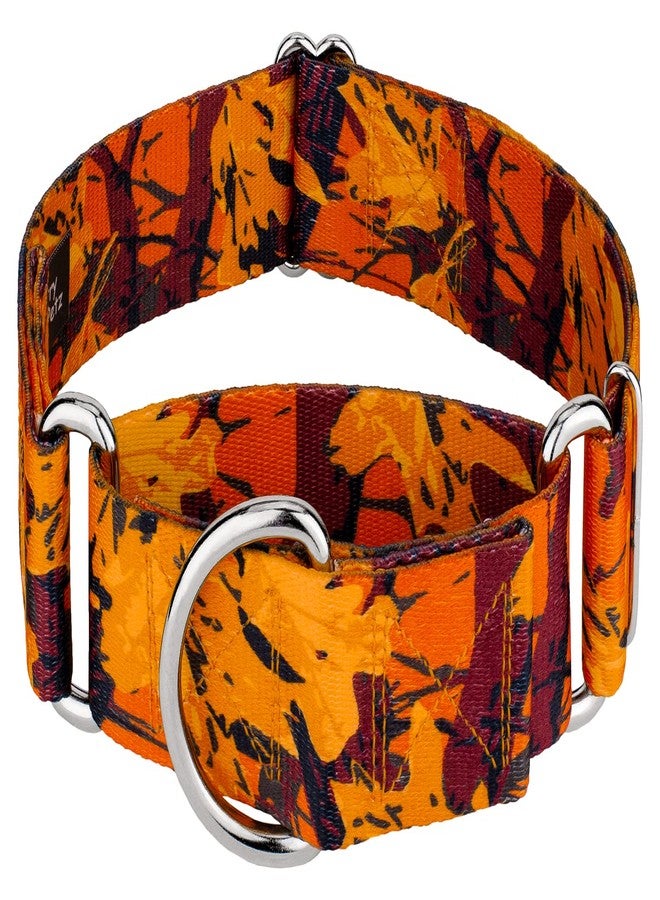 كانتري بروك ديزاين طوق مارتينجال عريض للكلاب من كونتري بروك بيتز - هوسفيت جونيور - مجموعة التمويه التي تتميز بتصاميم متينة (تمويه غروب الشمس البرتقالي، كبير) - Image 1